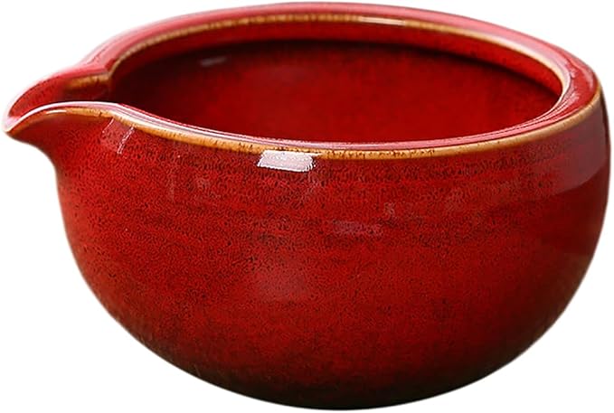 Sizikato Stoneware Porcelain Matcha Bowl with Spout, 5.2 Inch Vintage Ceramic Green Tea Bowl
