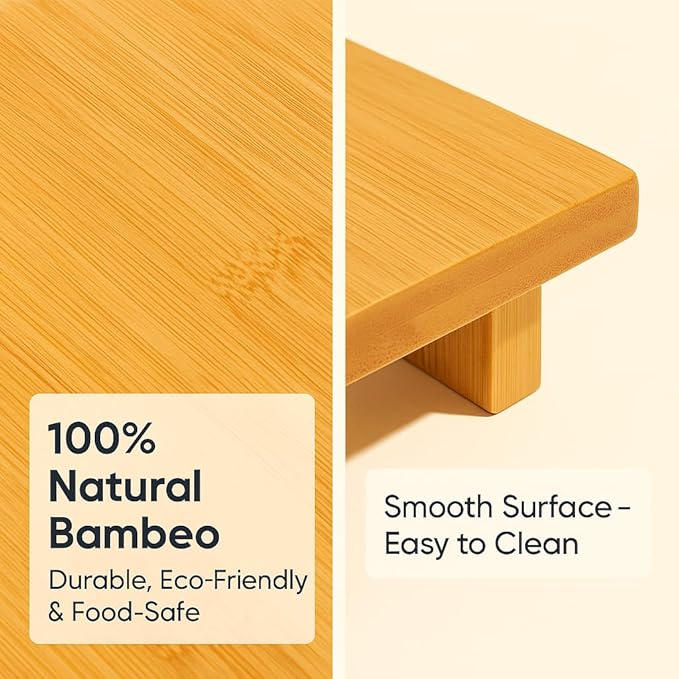 Bamboo Sushi Plate Japanese Style Sushi Serving Tray, Wooden Sushi Board & Sashimi Platter – Natural Eco-Friendly Bamboo Tableware for Sushi Rolls, Nigiri & Appetizers (8.27" × 4.72", Count, 2)
