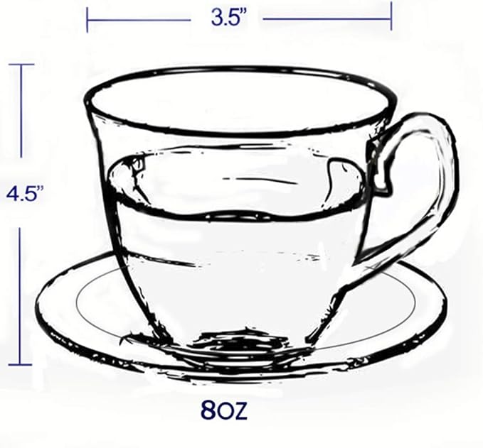Lorren Home 8oz. Tea/Coffee Set Service for 4-Gold Floral
