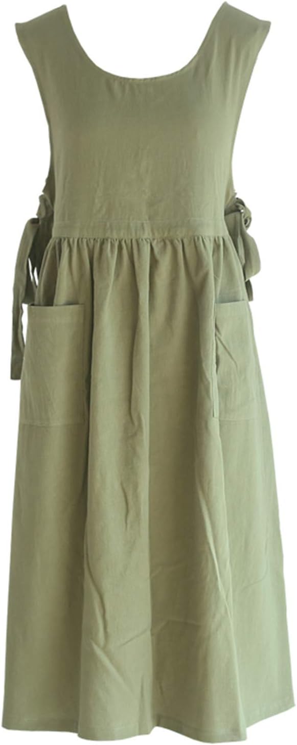 Premium Plus Size Apron Adjustable Waistline Bib Apron,Soft Cotton Blend Apron with Pockets (Light Green) by KKTOCHVC