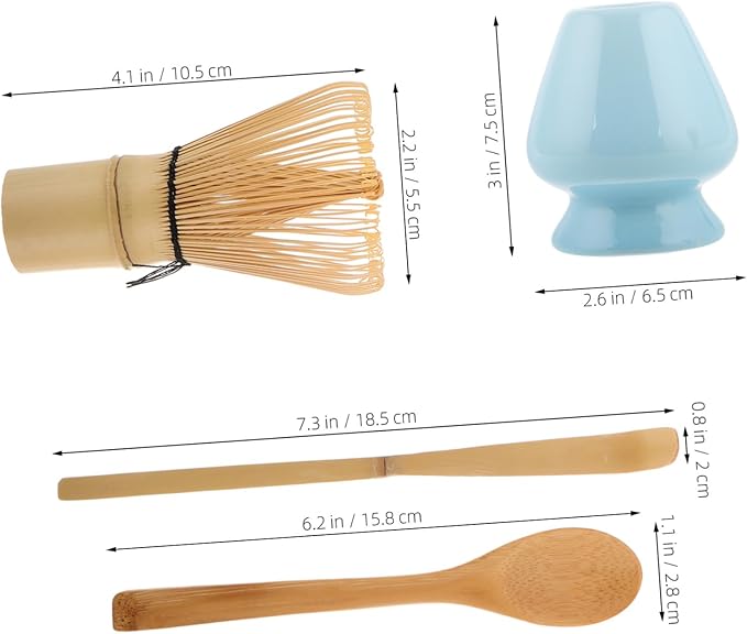 Garneck 1set Matcha Tools Kit Traditional Whisk Tea Scoop Whisk Holder and Spoon for Matcha Preparation Elegant Tea Ceremonies and Daily Use