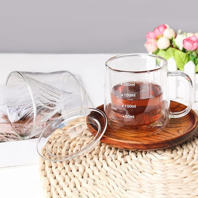 FISHNU TaiLake Coffee Self Brewing Cup - Perfect for Single Serve Coffee - Experience the Art of One Cup Pour Over Coffee Maker(Vortex Filter Set)