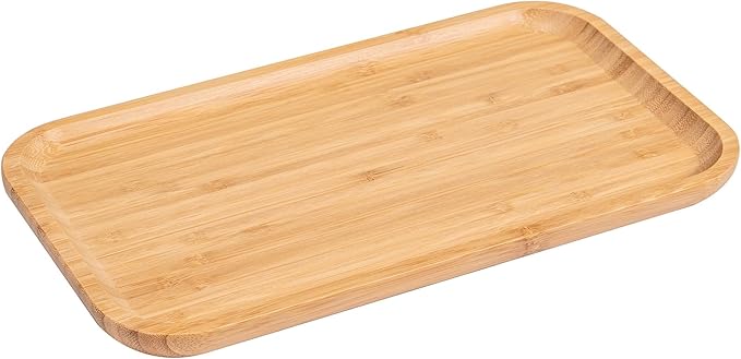 2-Pack Bamboo Trays - Rectangle Serving Platter - 12.60 * 7.08 * 0.8 in - For Home, Hotel, Restaurant - Fruit, Coffee, Tea Platters