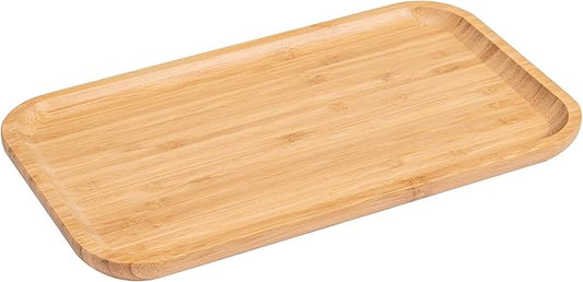 2-Pack Bamboo Trays - Rectangle Serving Platter - 12.60 * 7.08 * 0.8 in - For Home, Hotel, Restaurant - Fruit, Coffee, Tea Platters