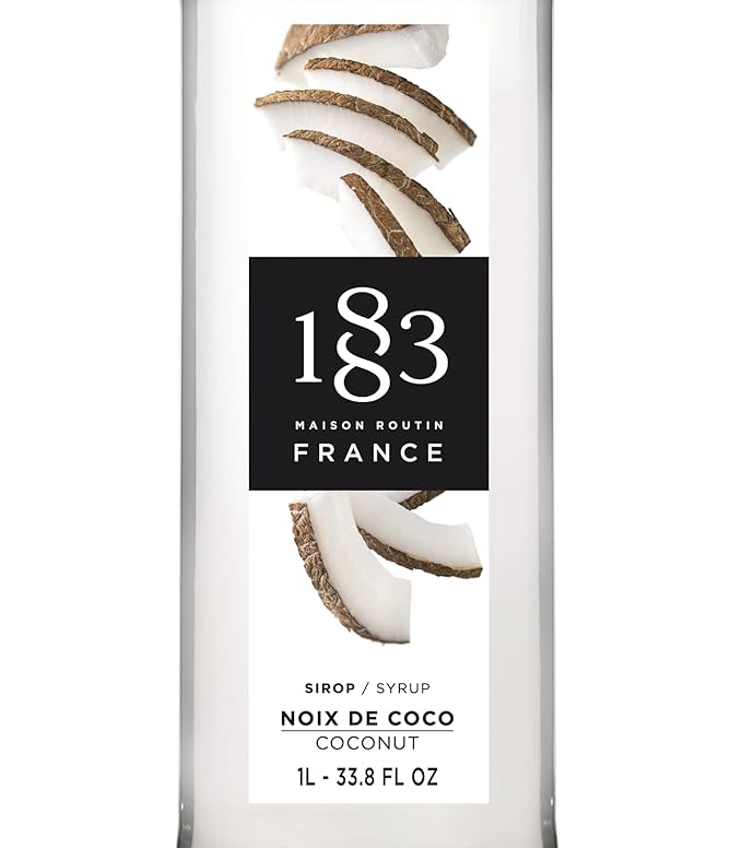 1883 Maison Routin Syrup for Drinks, Made In France (33.8 Fl Oz, Coconut Plastic)