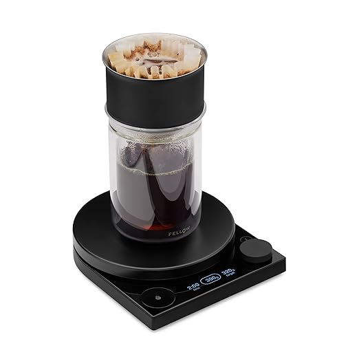 Fellow Tally Pro Coffee Scale with Timer – Espresso Scale for Pour Over and Barista Brewing, Brew Assist Mode, 0.1g Accuracy, OLED Display, Rechargeable, Glass Top – Matte Black