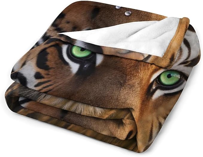 Beautiful Tiger Animal Nature Forest Super Soft Throw Blanket, Rustic Grass Brown Flannel Fleece Decorative Throw for Sofa Couch Bedroom Decor Outdoor Use 40"x50"