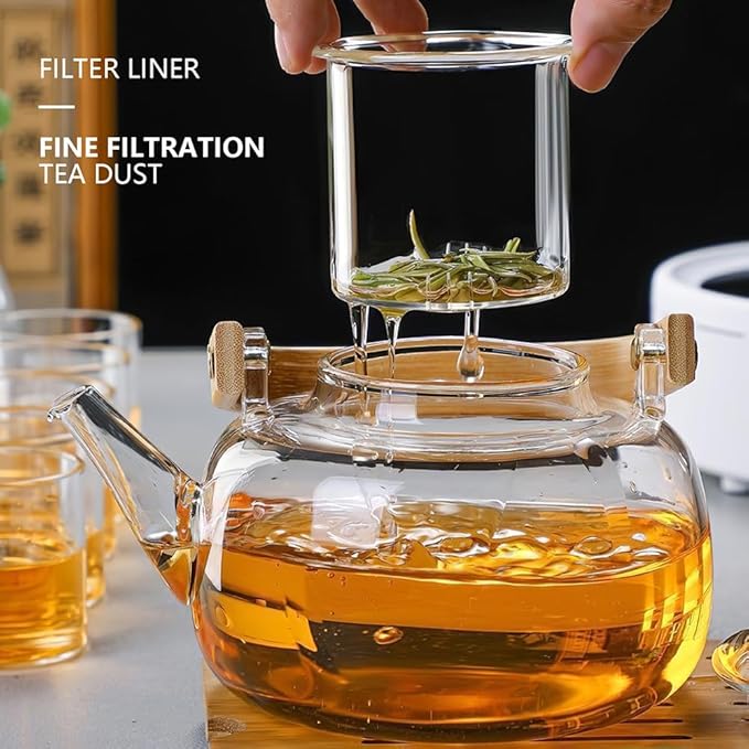 Glass Tea Pot Teapot for Stovetop Safe, Clear Teapot, Glass Tea Pot, Glass Tea Kettle, Glass Pot
