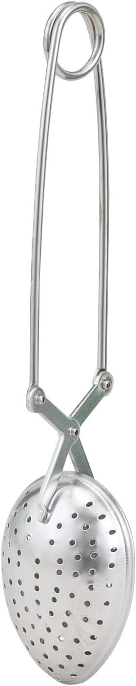 HIC Kitchen Snap Tea Infuser, Heart-Shaped, 18/8 Stainless Steel, For Loose Leaf Tea and Mulling Spices, Snap, Spoon, Single