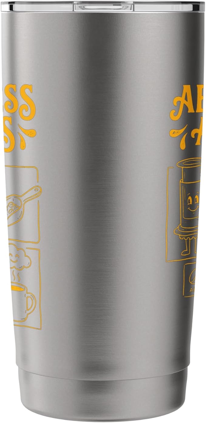 Kawaii Coffee Brewing Characters Shirts AeroPress Addicts Stainless Steel Insulated Tumbler