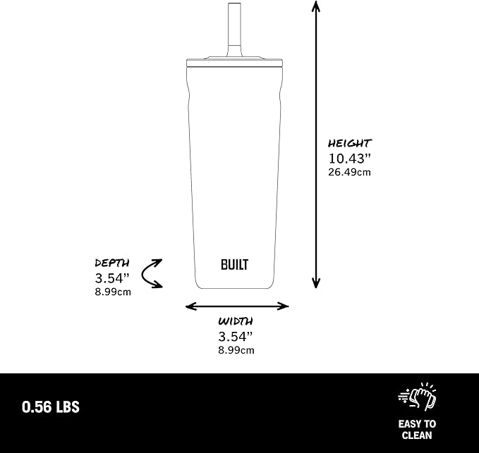 BUILT 20 Fluid Ounce Acrylic Straw Seal Bedford Tumbler, Leakproof, Wild Lavender Daisy
