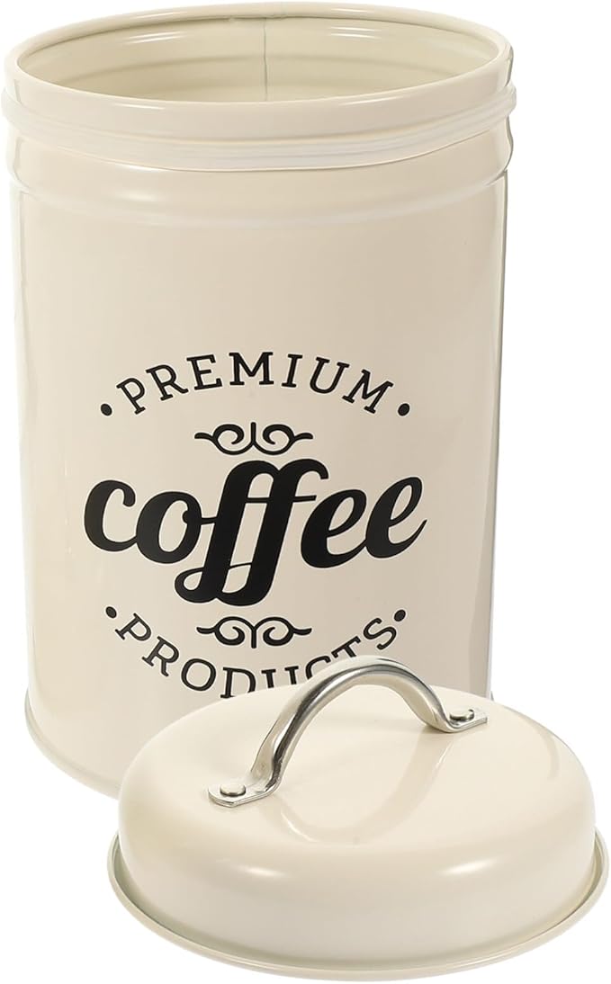 Luxshiny Metal Coffee Canister 40 Oz Airtight Tea Storage Jar Multi-Function Kitchen Container for Candy Snacks Loose Beans