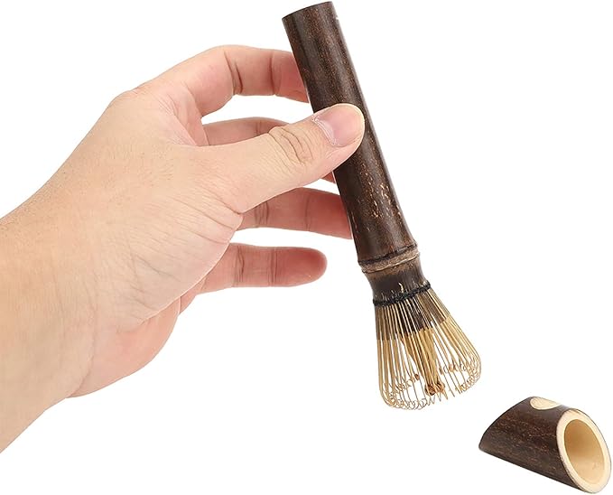 Matcha Whisk Set,Long Handle Bamboo Matcha Whisk,Traditional Natural Bamboo Chasen Matcha Green Tea Whisk Long Handle Powder Brush Tool(purple)