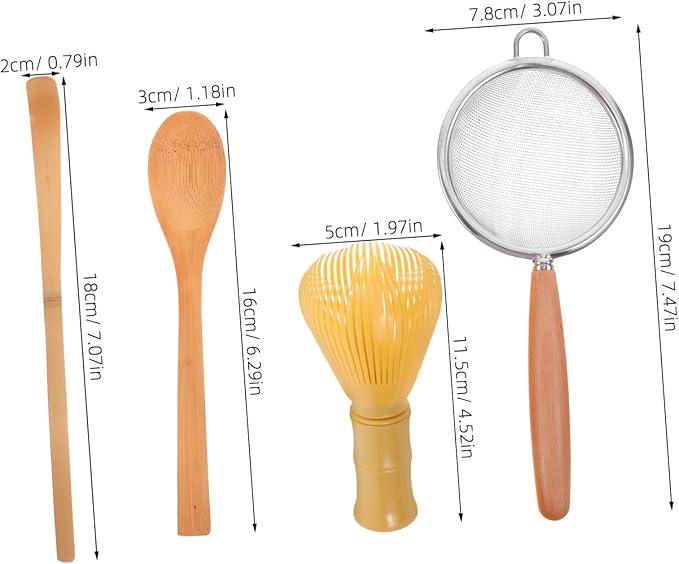 Alipis 1set Matcha Tool Kit Whisk Sifter Scoop Spoon Elegant Accessories for Home Tea Shop Use Portable Easy to Clean