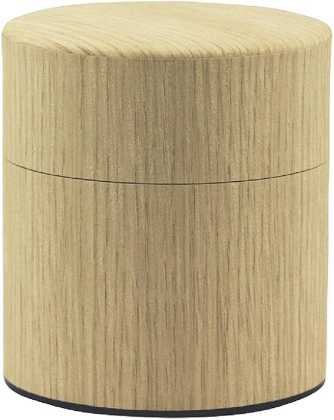 Natural Wood Tea Tin Canister : Oak/Wide 5.3oz (150g), Japan