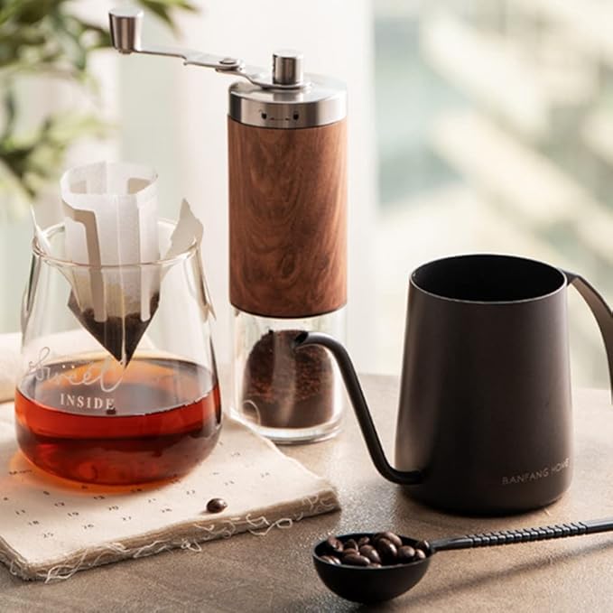 Tutuba Manual Coffee Grinder, Stainless Steel Conical Burr Grinder, Capacity 30g Portable Grinder for Aeropress, Drip Coffee, Espresso, French Press