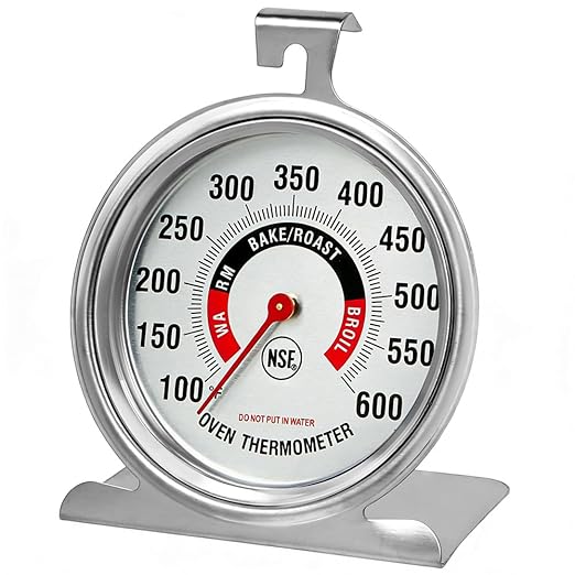 Efeng Large 3.5" Oven Thermometer for Gas/Electric Oven with Large Hanger&Base,Safety Leave-in Oven,Easy to Read Number,No Fading Color for Long time Cooking