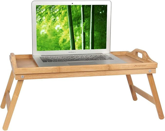 Bed Tray Table with Folding Legs,Serving Breakfast in Bed or Use As a TV Table, Laptop Computer Tray, Snack Tray