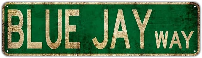 Blue Jay Way Street Sign Rustic Vintage Retro Metal Decor Wall Shop Man Cave Bar Fun Metal Sign 4x16 Inch Vintage Plaque Handicraft Best Gift Proverb Metal Tin Sign by Unknown