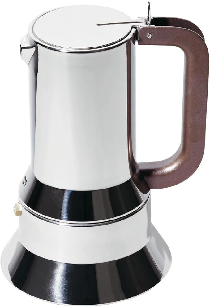 Alessi 9090/M - Design Stovetop Espresso Coffee Maker, 18/10 Stainless Steel, Mirror Polished, 10 cups