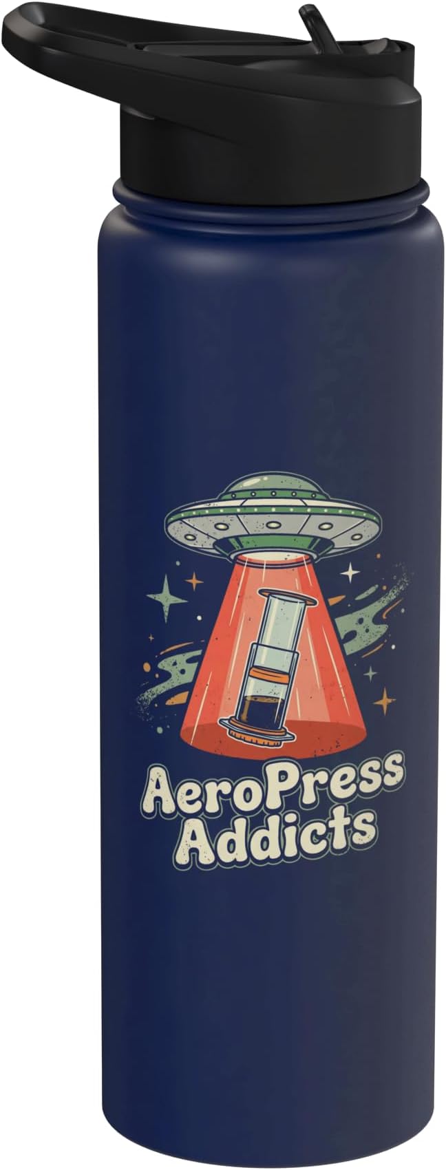 UFO AeroPress Funny Coffee Shirts Sci-Fi AeroPress Brewing Stainless Steel Insulated Water Bottle