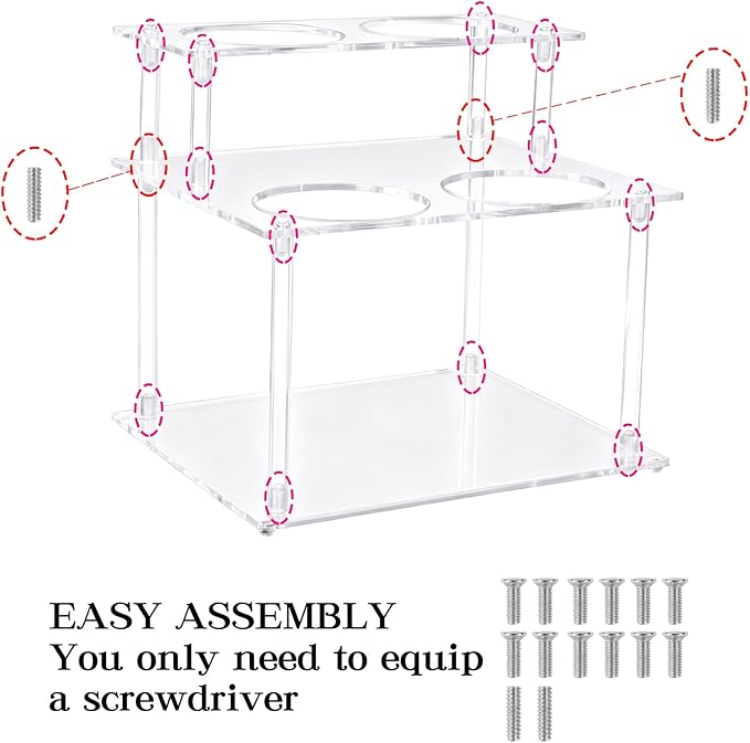 Acrylic Coffee Syrup Organizer, 2-Tier Coffee Station Organizer Holds 4 Syrup Bottles, Syrup Bottle Holder Stand Coffee Bar Accessories Kitchen Storage for Syrup,Wine,Condiments