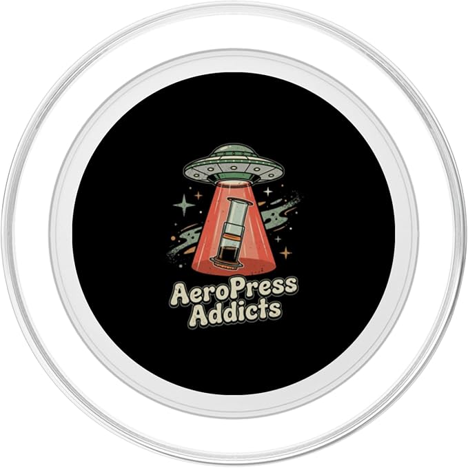 UFO AeroPress Funny Coffee Shirts Sci-Fi AeroPress Brewing PopSockets PopGrip for MagSafe