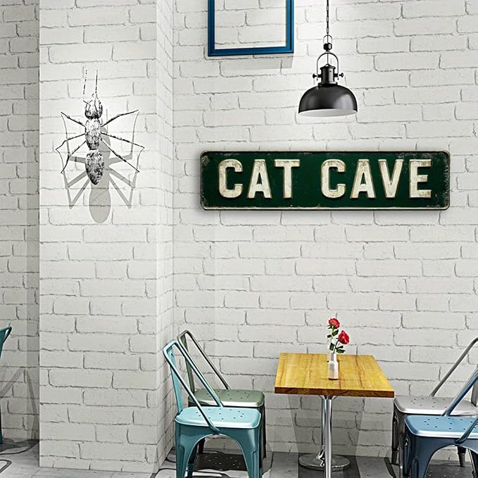 Bar Sign Bar Gifts Vintage Metal Wall Decor Sign"CAT CAVE" Street Sign Funny Man Cave Decor Accessories for Home, Bar, Bathroom, Bedroom Unique Retro Tin Signs for Outdoor 4 X 16 inches - Image 3