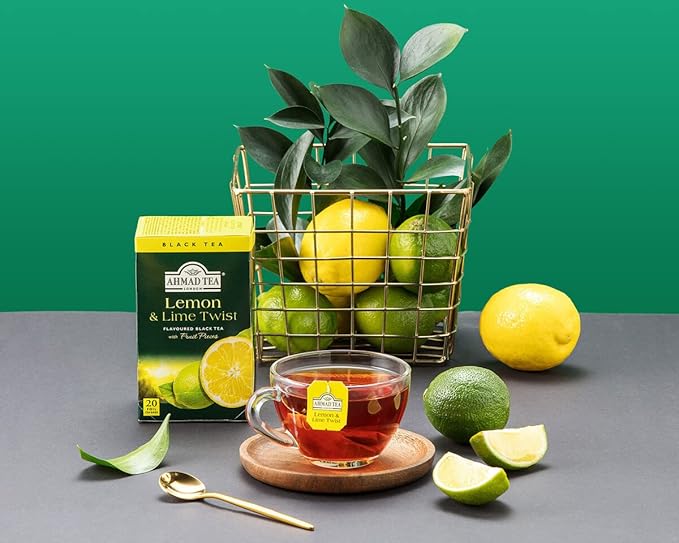 Ahmad Teas - Lemon & Lime Black Tea 1.4oz - 20 Tea Bags (Pack of 2)