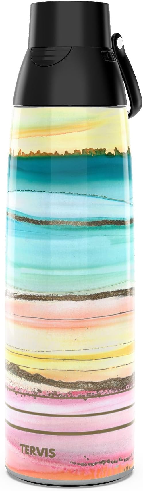 Tervis Venture Water Bottle Inkreel - Colorburst Triple Insulated Tumbler Travel Cup Keeps Drinks Cold & Hot, 36oz, Stainless Steel