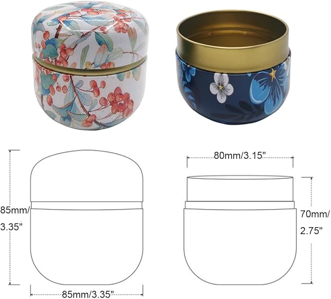12-Pack Empty Tin Can Candle Containers With Lid Sealed Jar Scented Tea Tins Metal Coffee Candy Cans Gift Storage Jewelry Boxes Ink Printing Pattern Round Can