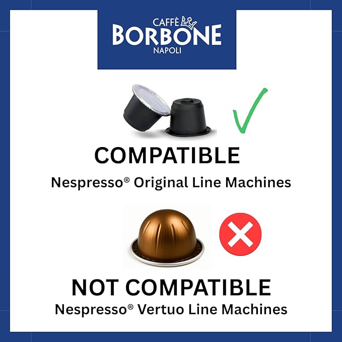Caffè Borbone Red Blend Nespresso Compatible Espresso Coffee Pods, 50 Count Espresso Pods