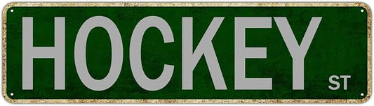 Vintage Metal Sign Hockey Sign Retro Rustic Tin Sign Wall Decor Gift 6 X 16 Inch by Unknown