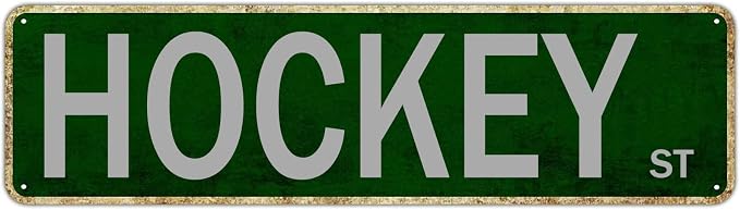 Vintage Metal Sign Hockey Sign Retro Rustic Tin Sign Wall Decor Gift 4 X 16 Inch by Unknown