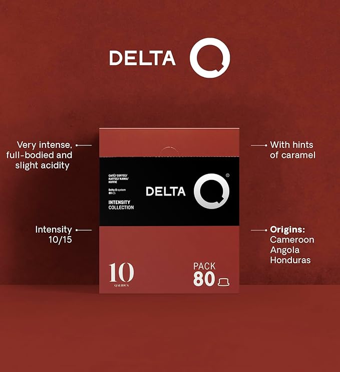 Delta Q Qalidus Espresso Pods for Delta Q machines - Intensity 10, Notes of Caramel, XXL Pack - 80 Coffee Capsules