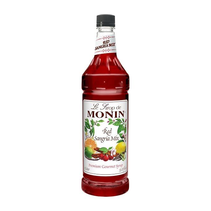 Monin Flavored Syrup, Red Sangria Mix, 33.8-Ounce Plastic Bottle (1 liter) by Monin