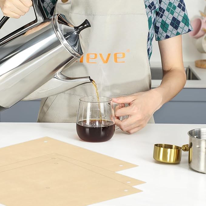 Aieve 160 Count Percolator Coffee Filters, Unbleached Perforated Filter Paper for Electric Coffee Percolator Pots, Universal Wrap-Around Percolators Filters,9 × 9 Inch