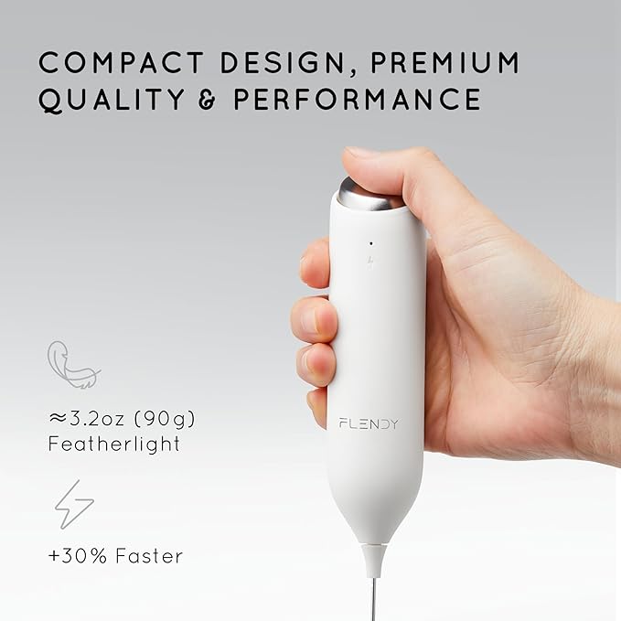 Rechargeable Milk Frother Handheld, Coffee Frother Handheld with USB-C Charging Stand, Electric Drink Mixer Handheld, Mini Electric Whisk Frother for Coffee, Matcha, etc