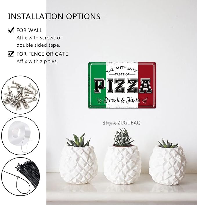 Pizza Tin Signs Vintage Metal Sign Funny Food Art Printing Poster Wall Decor for Home Kitchen Bar Restaurant Cafe Pub Indoor Outdoor 12x8 Inch Hanging Plaque - Image 5