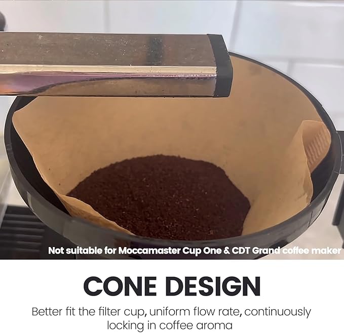 MIMORE Coffee Filters #4-120 PCS Cone Coffee Filters for Moccamaster KBGV Select, KBT, KB, KBGT, KBTS - Coffee Filter 4 Cone Paper Unbleached Compatible with Technivorm Moccamaster 8-10 Cup