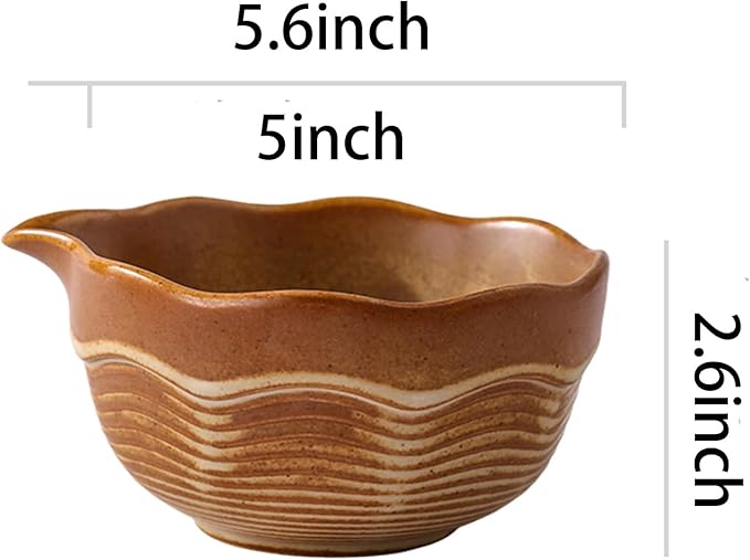Matcha Bowl Set with Bamboo Whisk, Sifter & Scoop - Complete Ceramic Japanese Tea Ceremony Kit for Traditional Matcha Preparation (tan yellow (with a textured finish of light and dark gradients）)