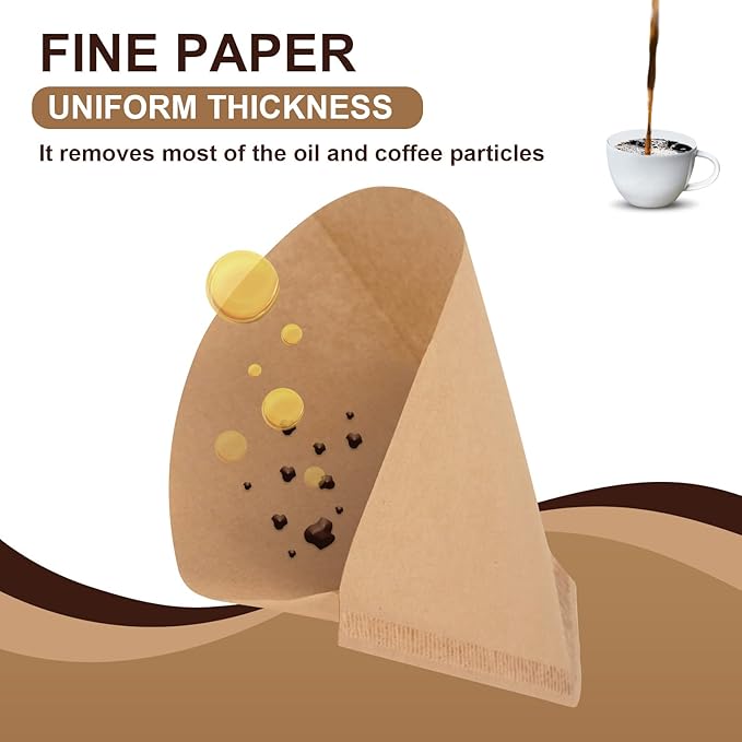 Paper Coffee Filters #2 Compatible with OXO Coffee Maker, 100 Pcs Cone Natural Filter Paper for OXO Single Serve Pour-Over