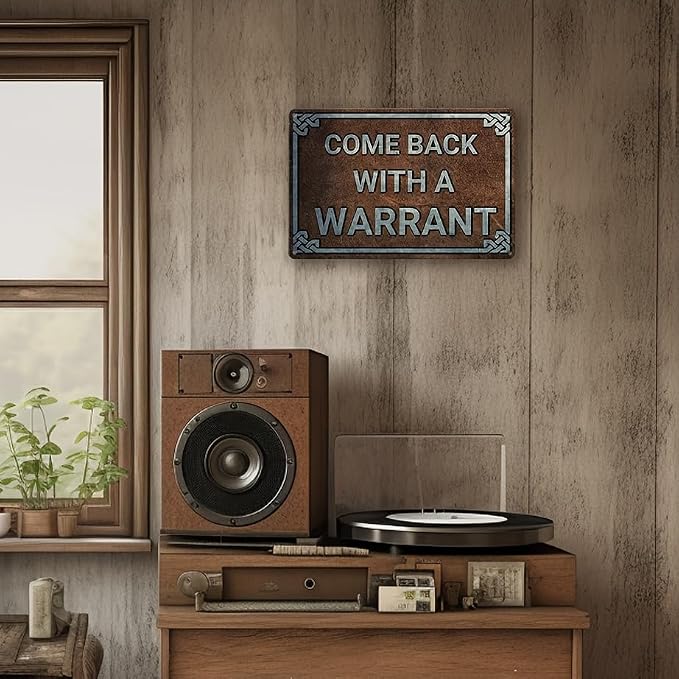 Come Back with a Warrant Vintage Metal Tin Sign - Retro Wall Decor for Home, Kitchen, Bedroom, or Man Cave - 12x8 (30cm x 20cm) - Image 4
