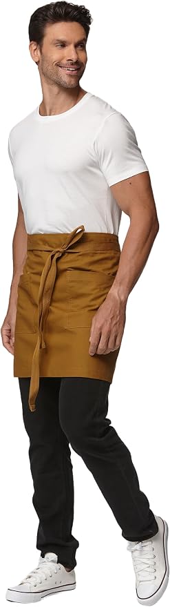 Waist Apron for Men Server Bistro Half 4251BY | Adjustable Half Bistro Apron for Waiters Bartenders, Polyester Cotton Canvas, Durable & Comfortable - Image 5