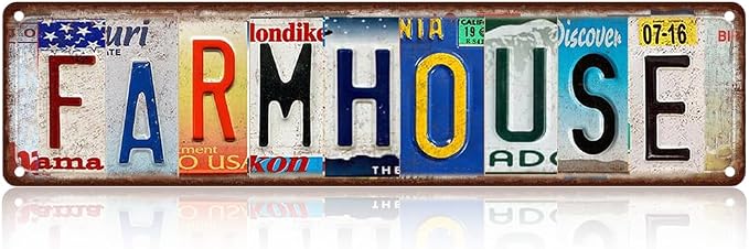 Farmhouse Metal Sign - Vintage Aluminum Tin Wall Decor 16x4 Inch - Rustic Country Home Kitchen Decor by SARAHEVE