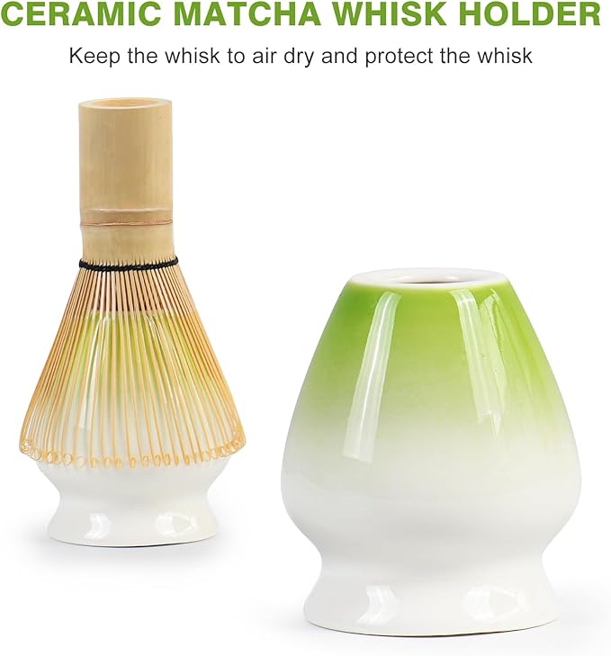 Matcha Whisk Set, Premium Complete Ceremonial Grade Matcha Set Includes Matcha Bowl, Bamboo Scoop, Matcha Whisk, Holder and Sifter