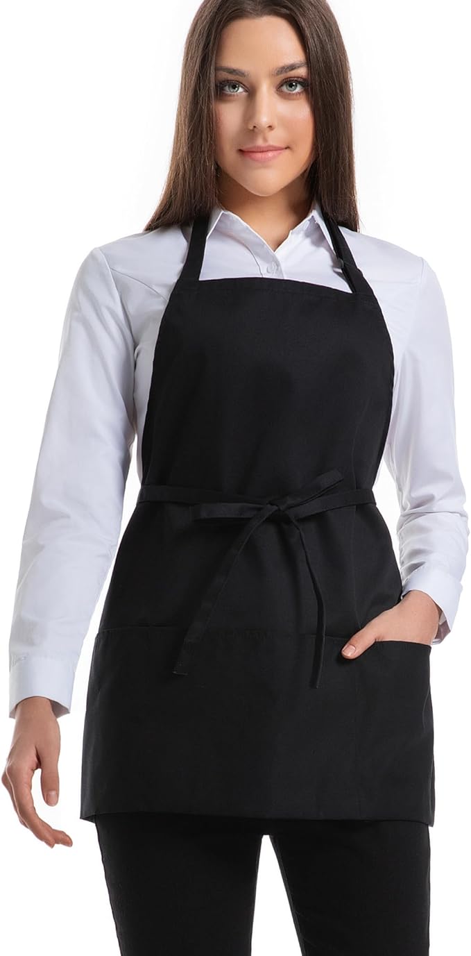 Syntus Chef Apron for Men Women Kitchen Cooking Apron with Pockets, Adjustable Bib Aprons Stain Resistant