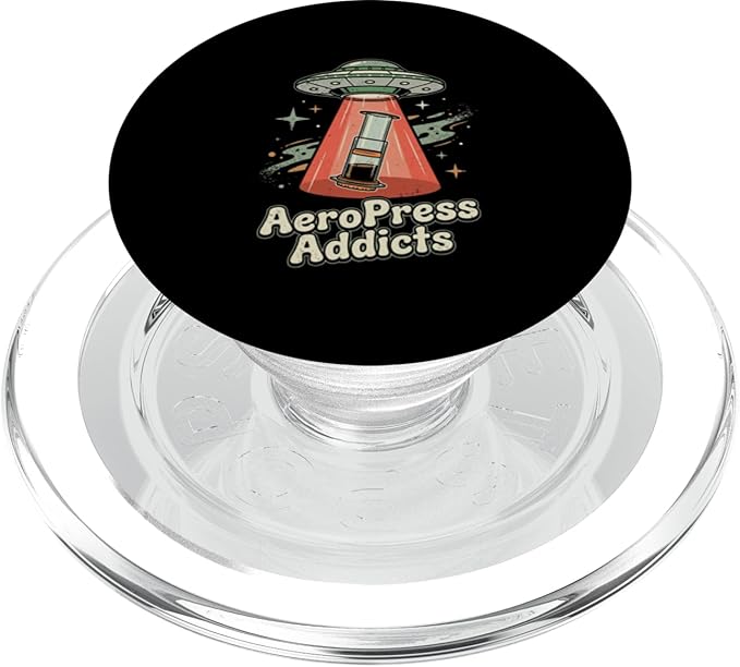 UFO AeroPress Funny Coffee Shirts Sci-Fi AeroPress Brewing PopSockets PopGrip for MagSafe