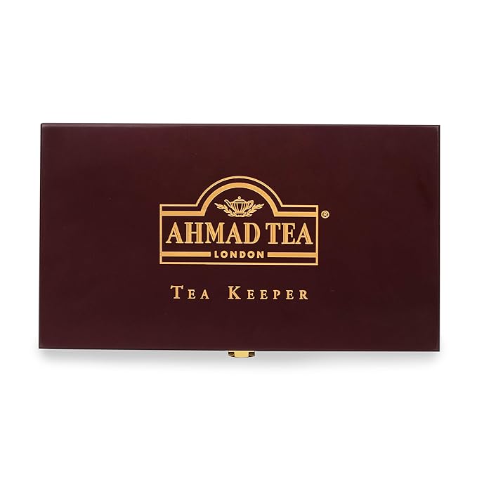 Ahmad Tea Keeper Wooden Box with 80-Count Assorted Tea Bags