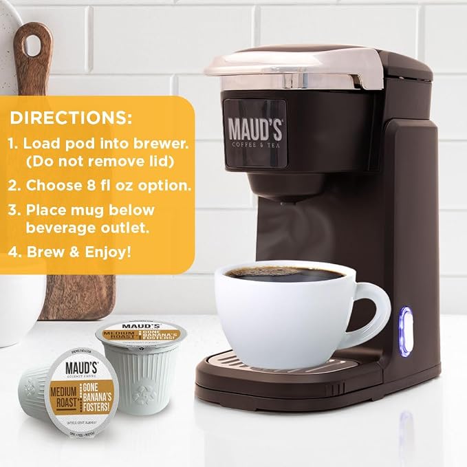 Maud's Banana Flavored Coffee Pods, 50 ct, Medium Roast Flavored Coffee in Single Serve Pods – 100% Arabica Beans, Compatible with Keurig K Cups Maker - Image 5